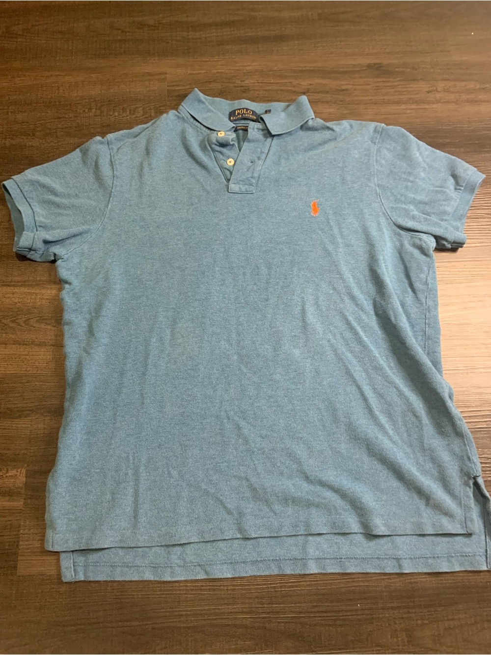 Polo by Ralph Lauren Light Blue Short-Sleeve Polo with Orange Logo